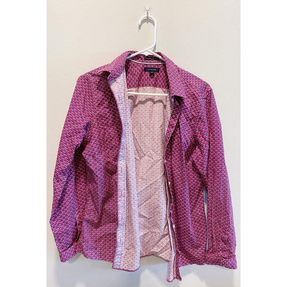 Lands’ End Rose Button Down Oxford Top
